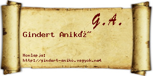 Gindert Anikó névjegykártya